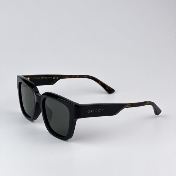 Gucci GG1670SK 001 BRAND NEW Sunglasses Black Havana Grey Unisex Square main image 5